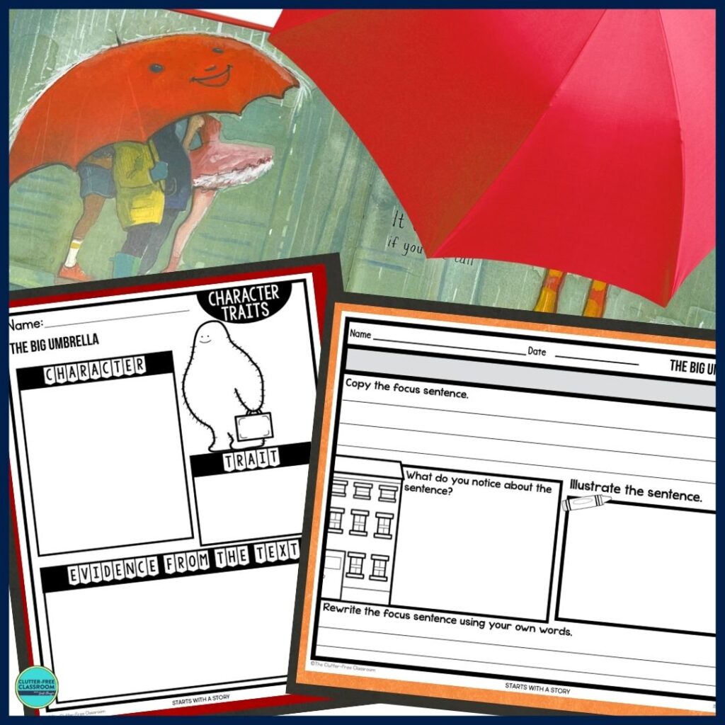 The Big Umbrella worksheets