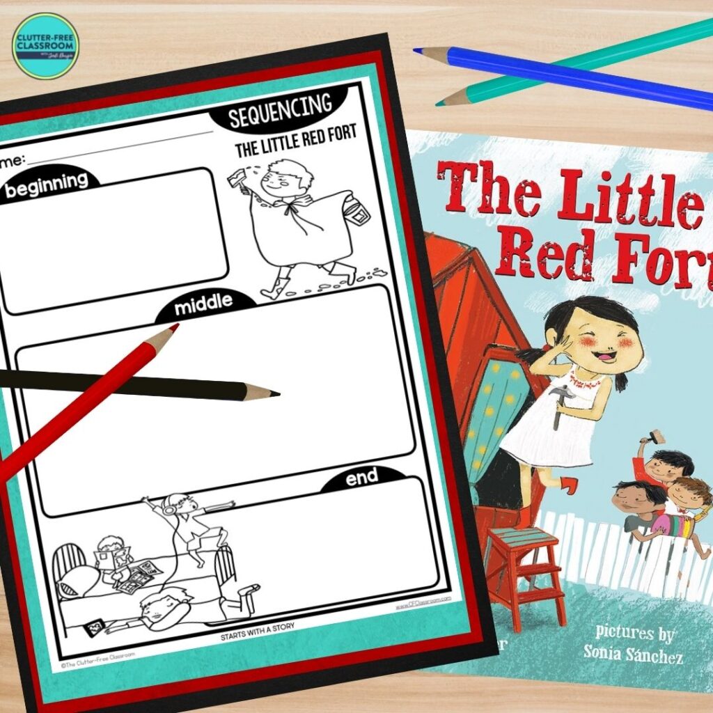 The Little Red Fort book cover and sequencing worksheet