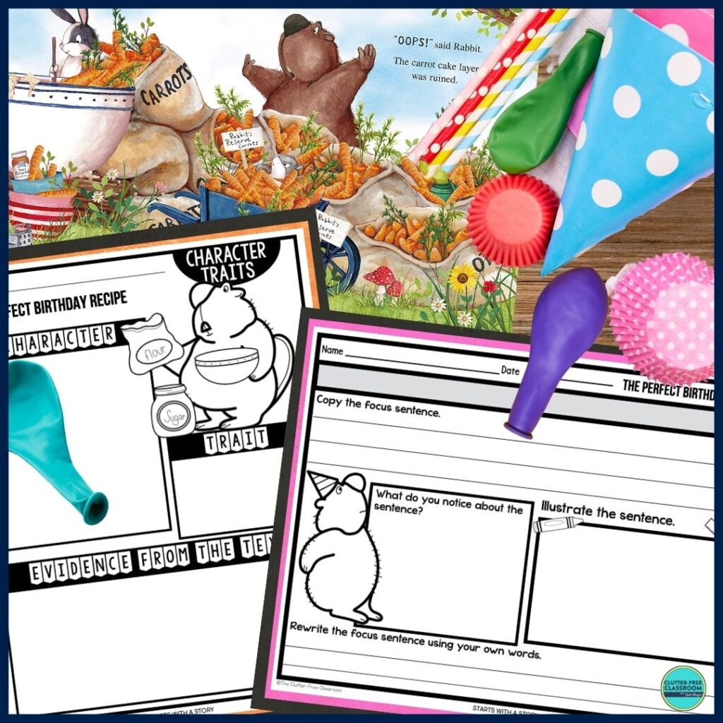 The Perfect Birthday Recipe worksheets