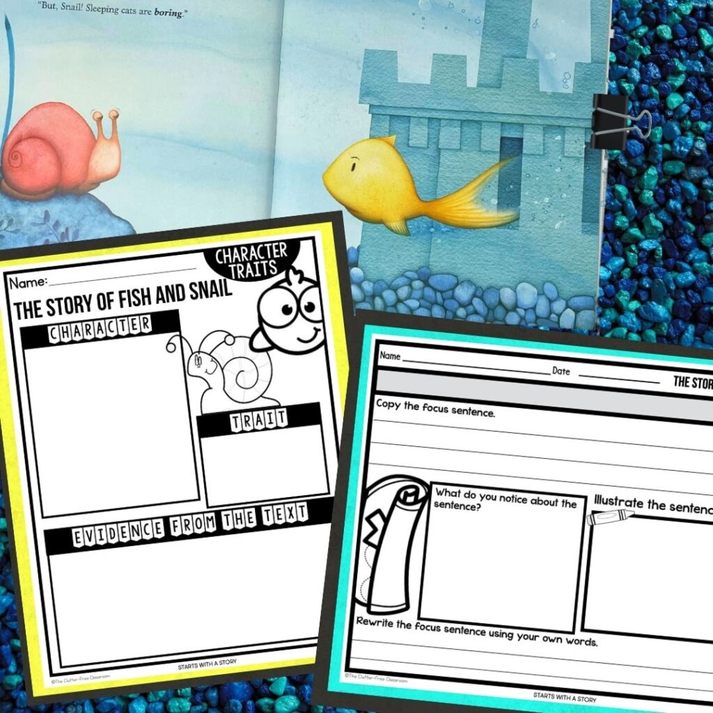 The Story of Fish and Snail worksheets