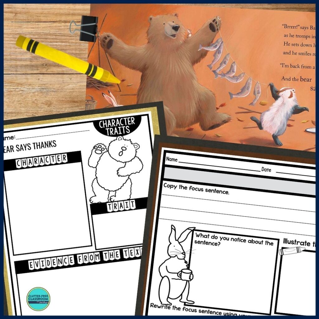 Bear Says Thanks worksheets