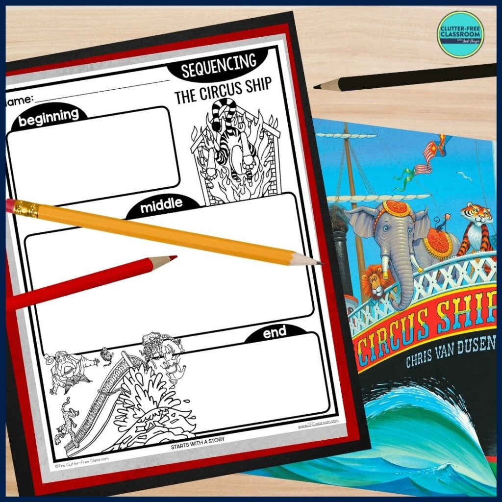 The Circus Ship book cover and sequencing activity