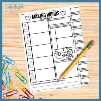 The Love Letter Making Words Activity