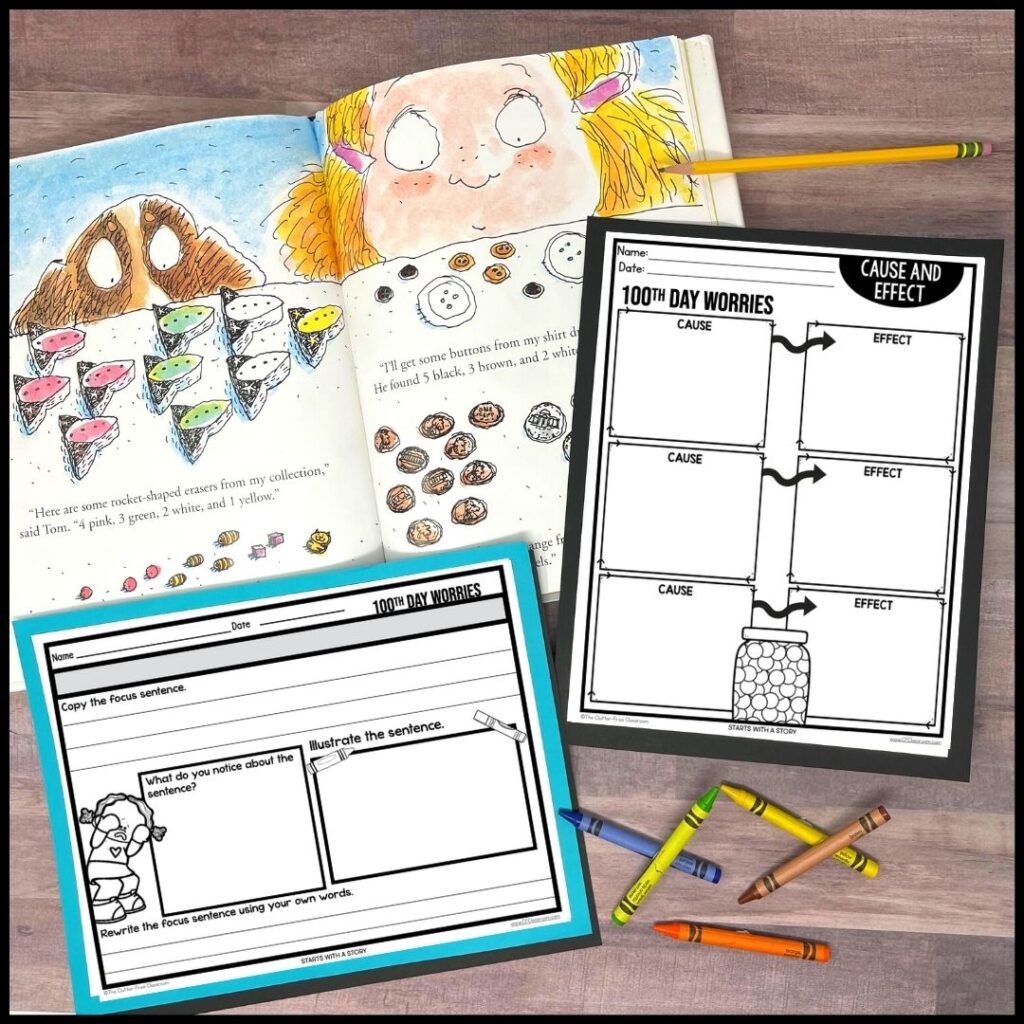 100th Day Worries book and worksheets