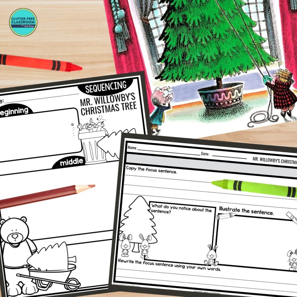 Mr. Willowby's Christmas Tree book and worksheets