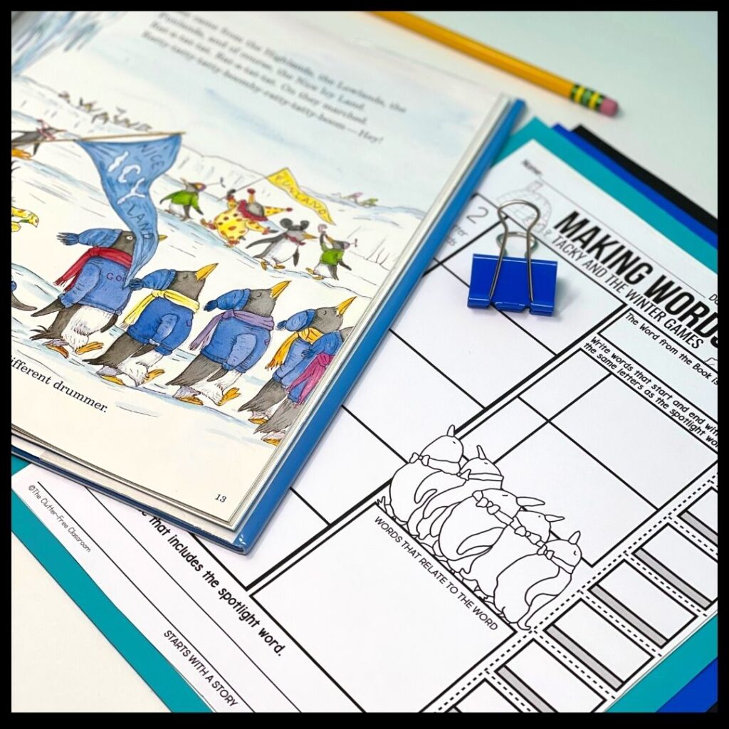 Tacky and the Winter Games book and worksheet