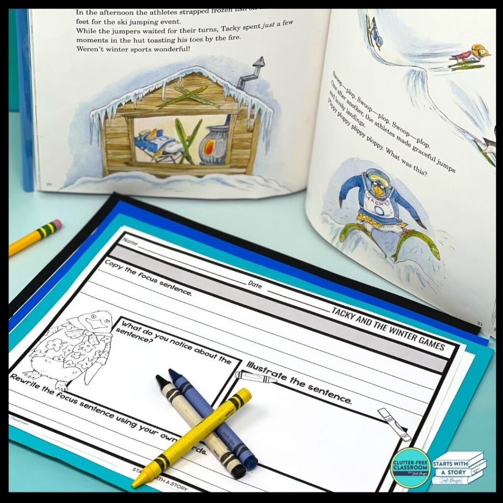 Tacky and the Winter Games book and worksheet