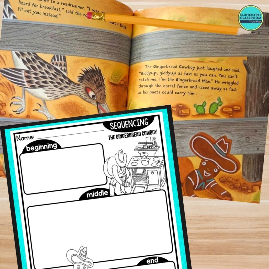The Gingerbread Cowboy sequencing worksheet
