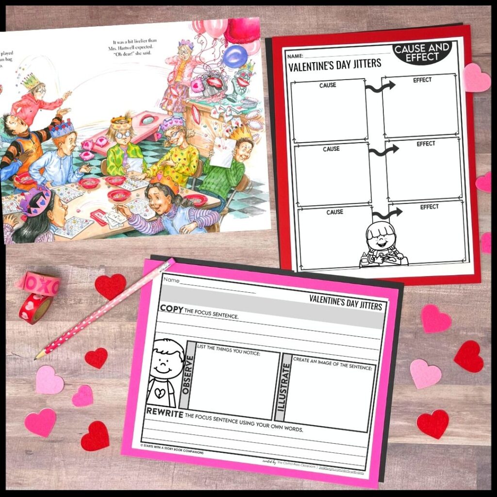 Valentine's Day Jitters book and worksheets