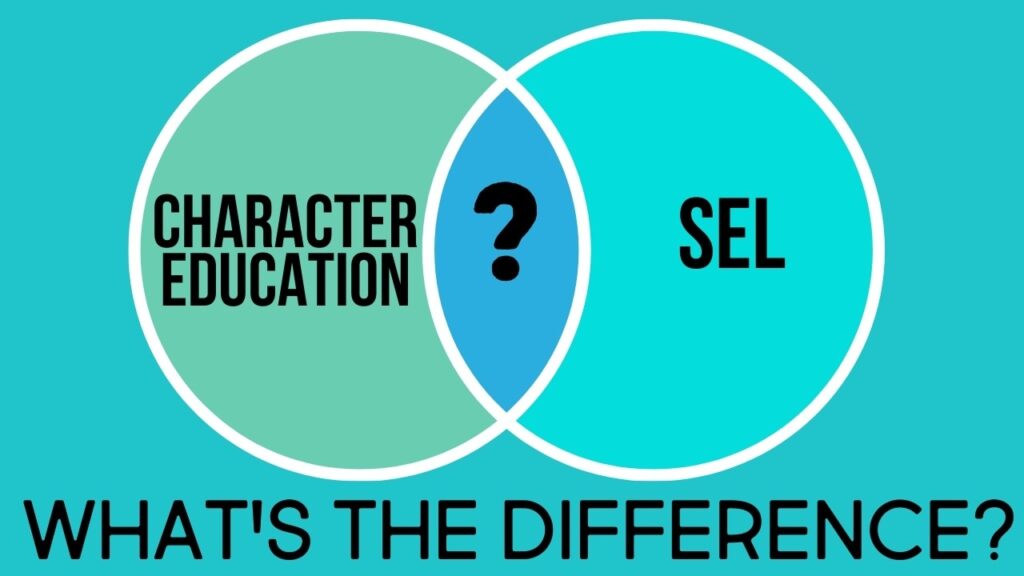 a Venn diagram comparing character education and SEL