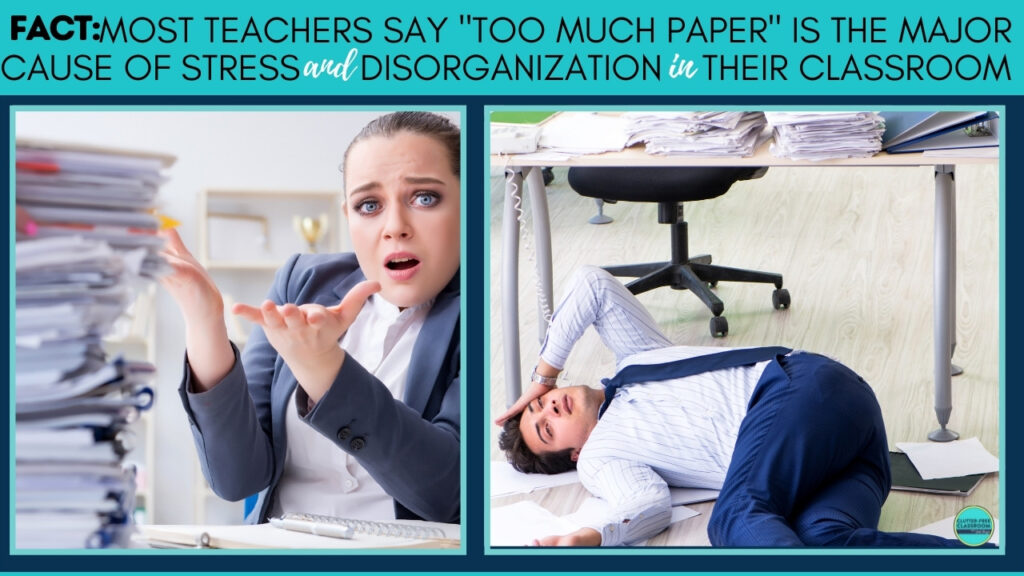 2 teachers stressed about the amount of paper they need to grade