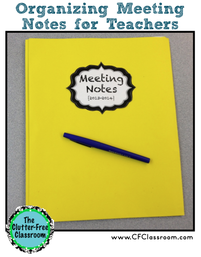 teacher meeting notes folder