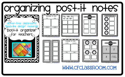 sticky note organization templates for teachers