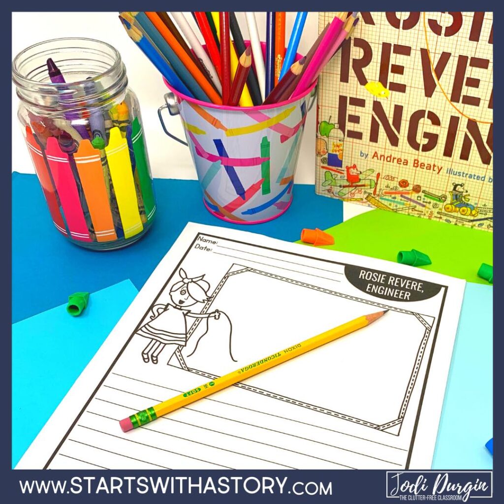 Rosie Revere Engineer cover and writing paper