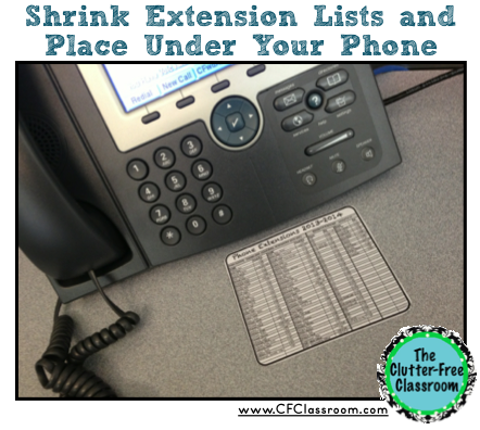 classroom phone list next to phone