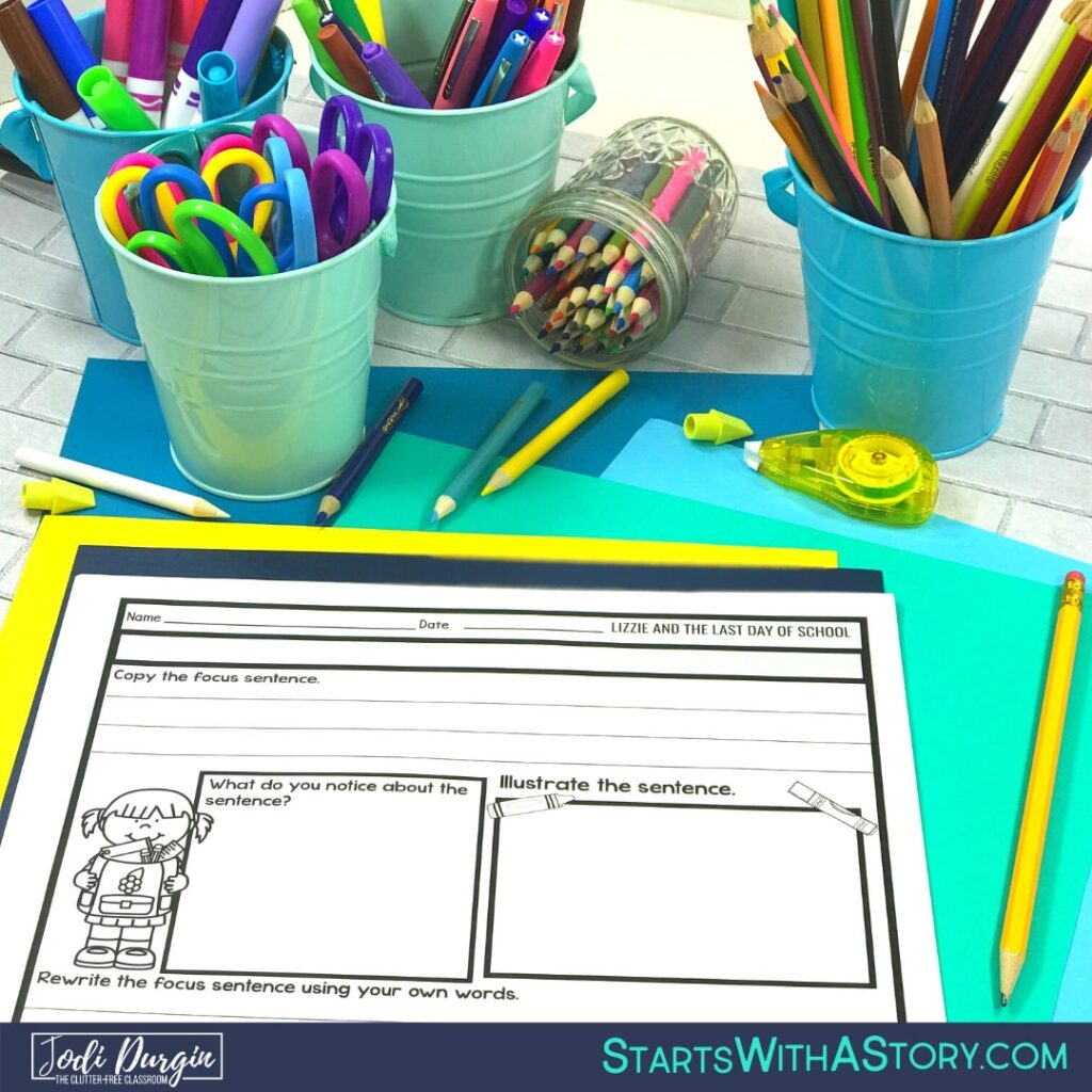 Lizzie and the Last Day of School printable activity