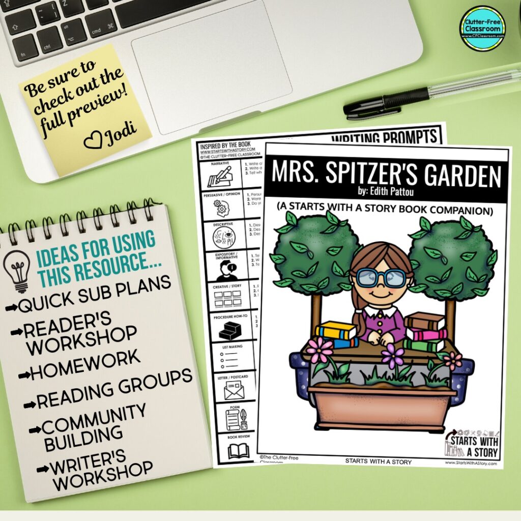 Mrs. Spitzer's Garden book companion activities