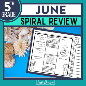 5th grade June math spiral review activities