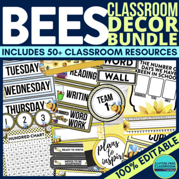 bees classroom decor bundle