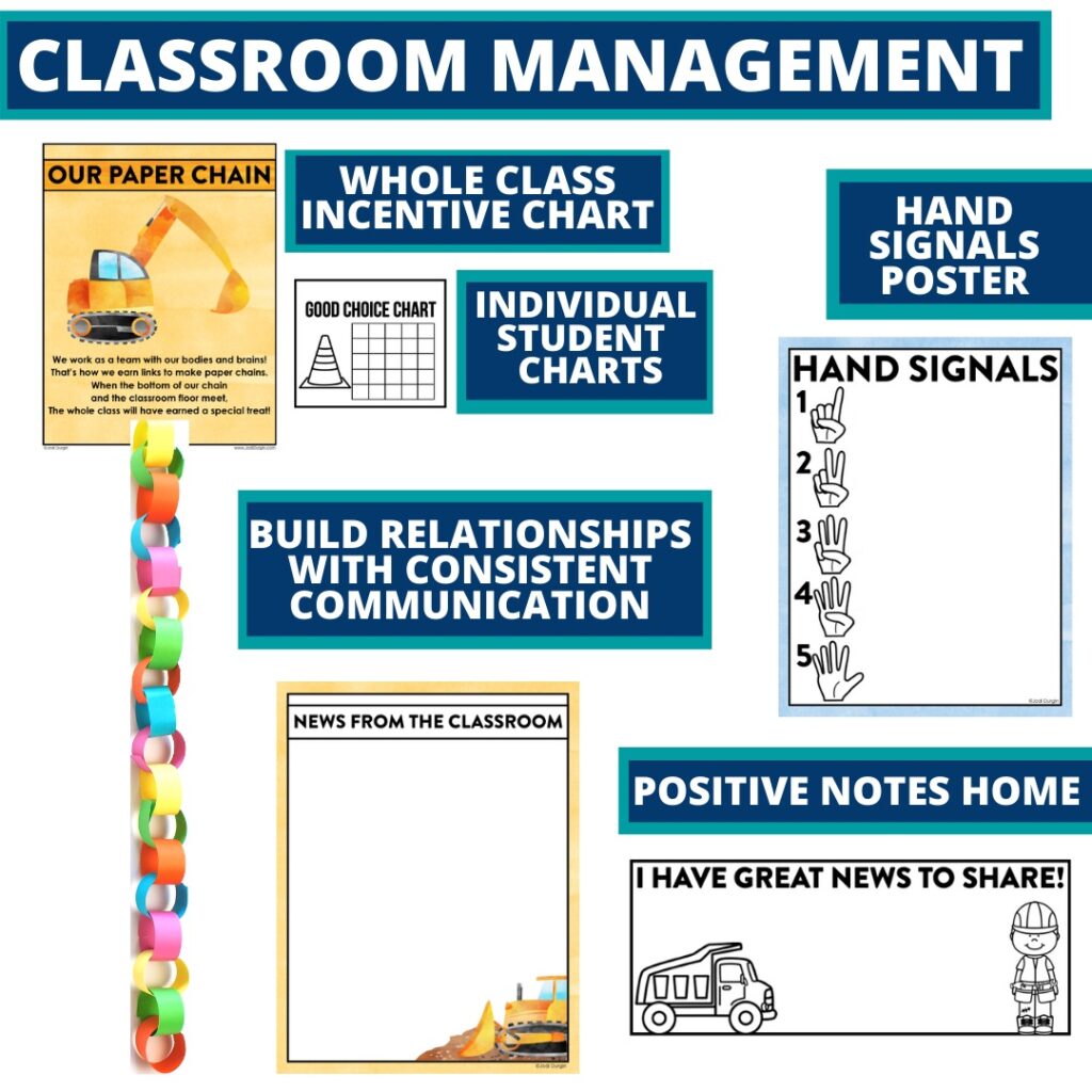 construction classroom decor theme classroom management resources