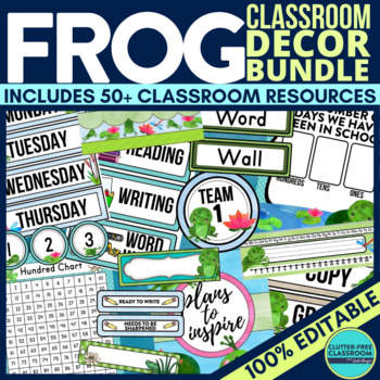 frogs classroom decor bundle