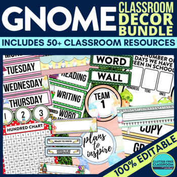 gnome classroom decor bundle