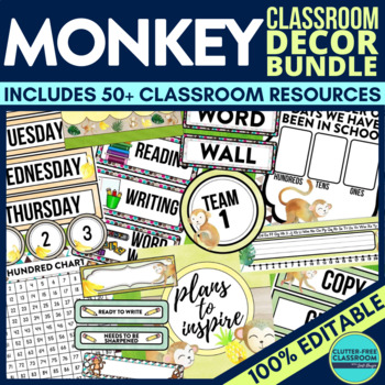 monkey classroom decor bundle