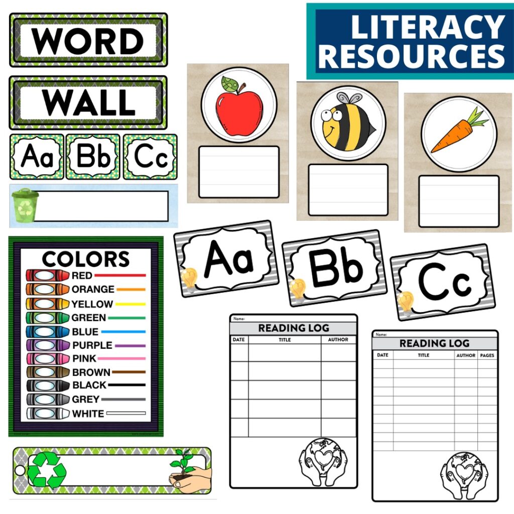 recycling classroom decor literacy resources
