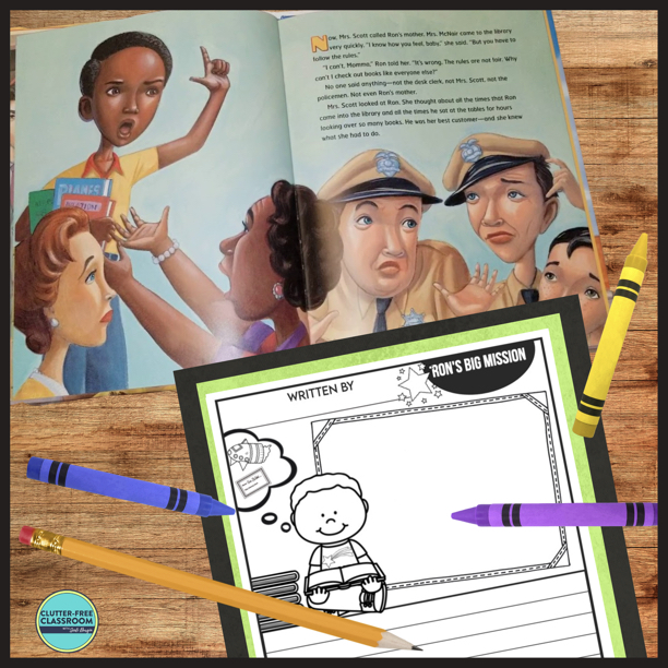 Ron's Big Mission book and writing activity