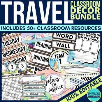 travel classroom decor bundle
