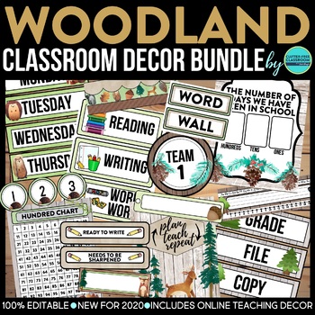 woodland animals classroom decor bundle