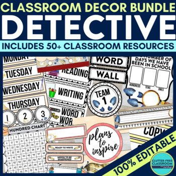 detective classroom decor bundle