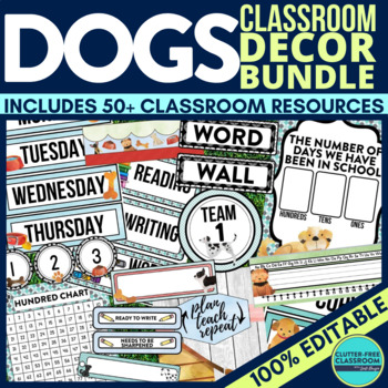 dog classroom decor bundle