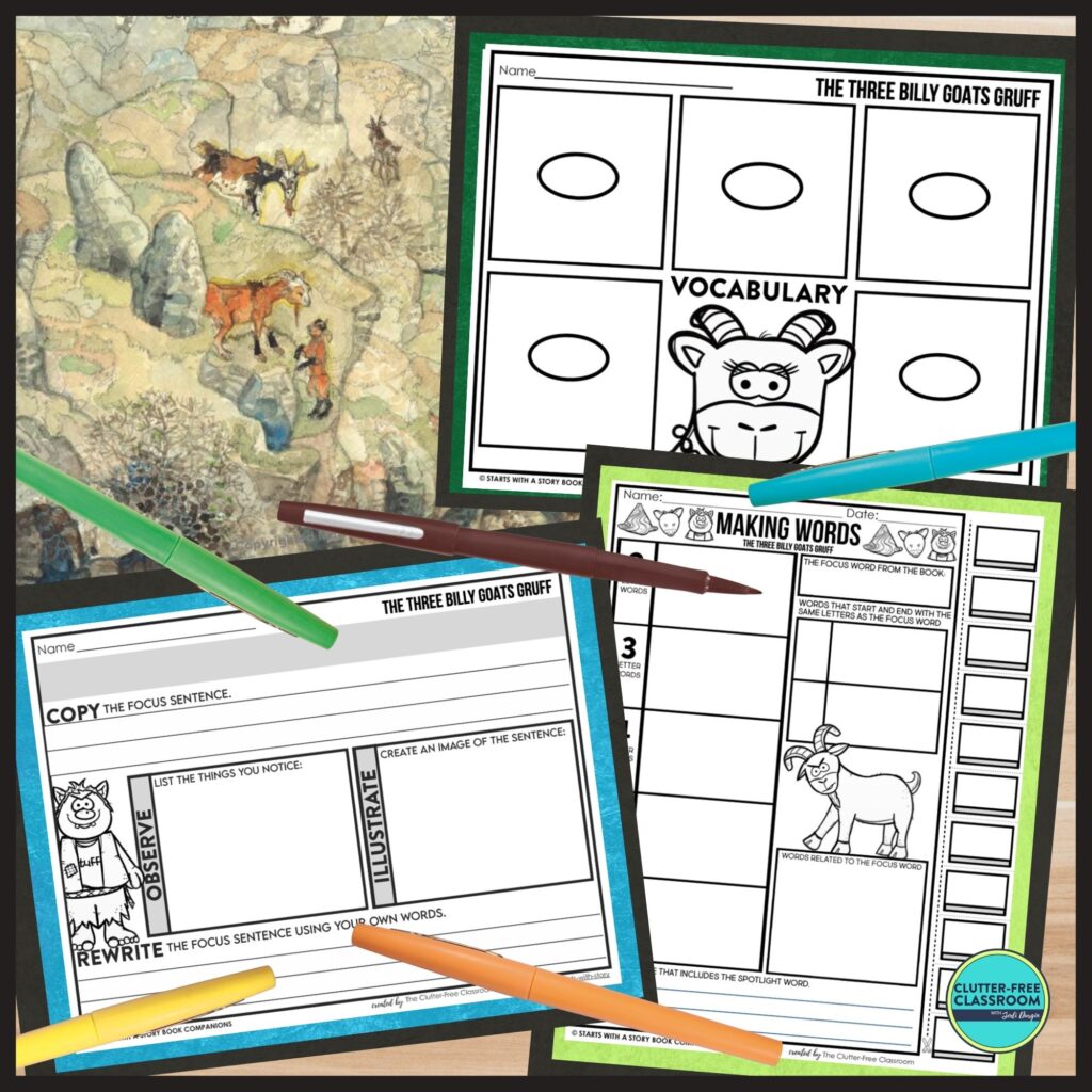 The Three Billy Goats Gruff book and activities