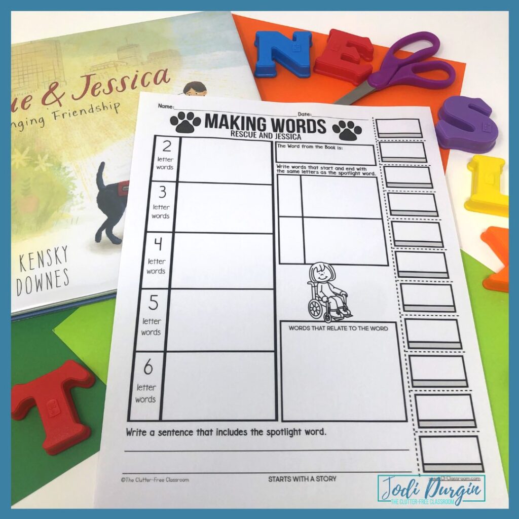 Rescue and Jessica book and activity