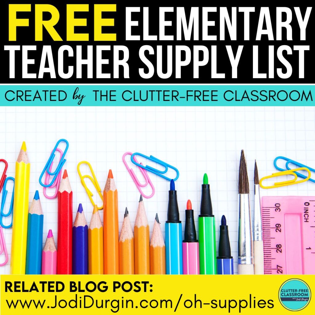 back to school teacher supply list