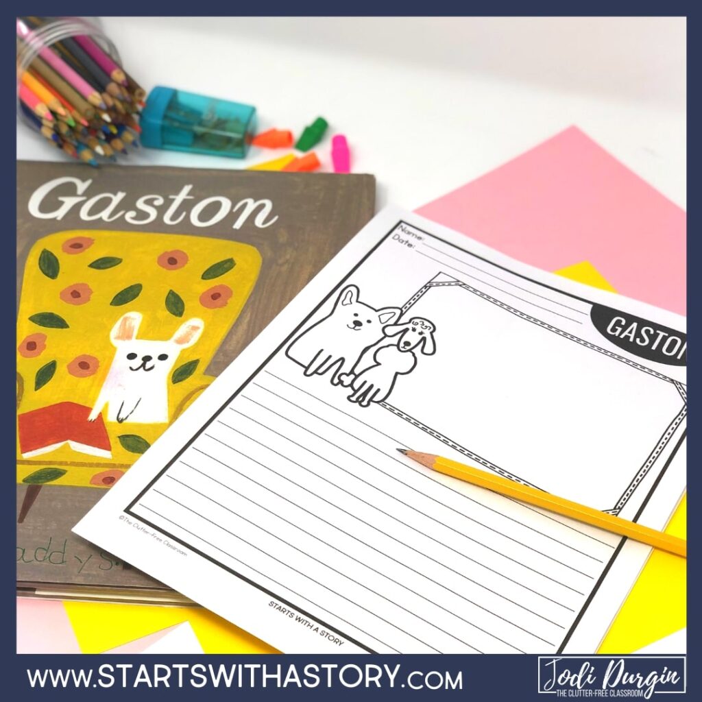 Gaston book cover and writing stationary