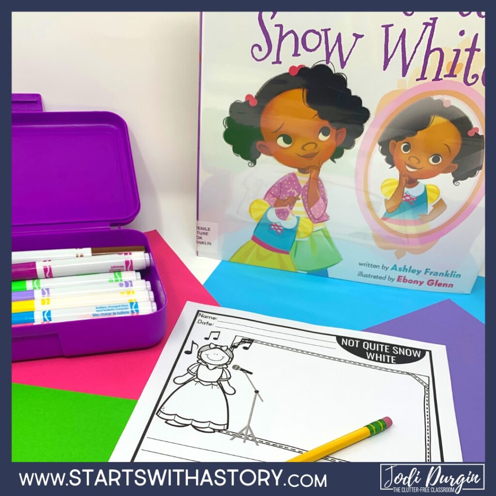 Not Quite Snow White book cover and writing activity