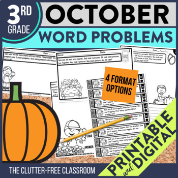 3rd grade October word problems