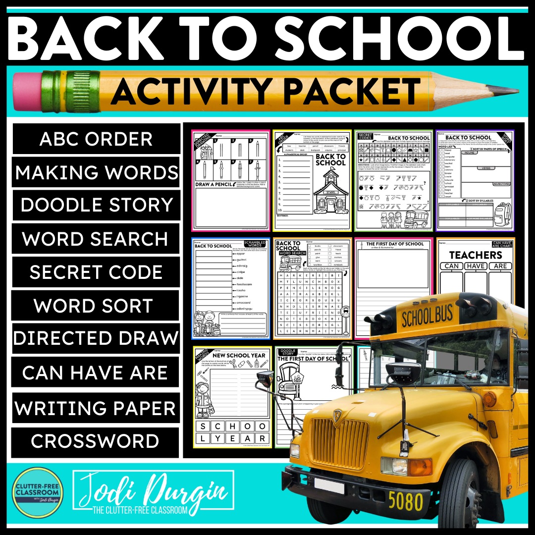 Back to School Activity Pack - 40 Worksheets and Lesson Ideas  Back to  school activities, Get to know you activities, Activity pack