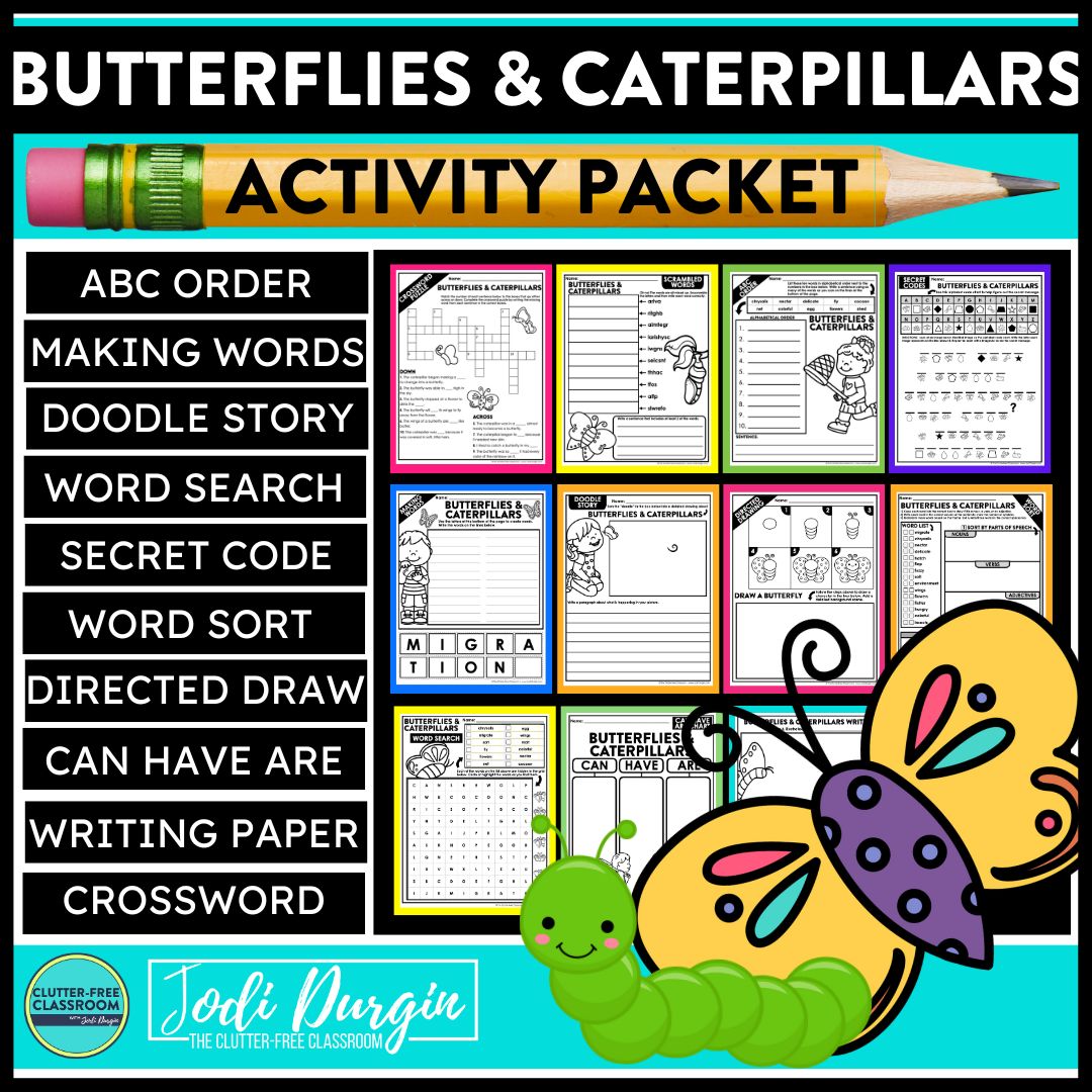 butterfly and caterpillar worksheets