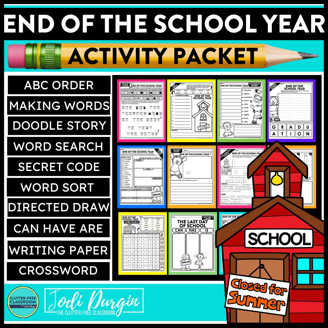 end of the school year worksheets
