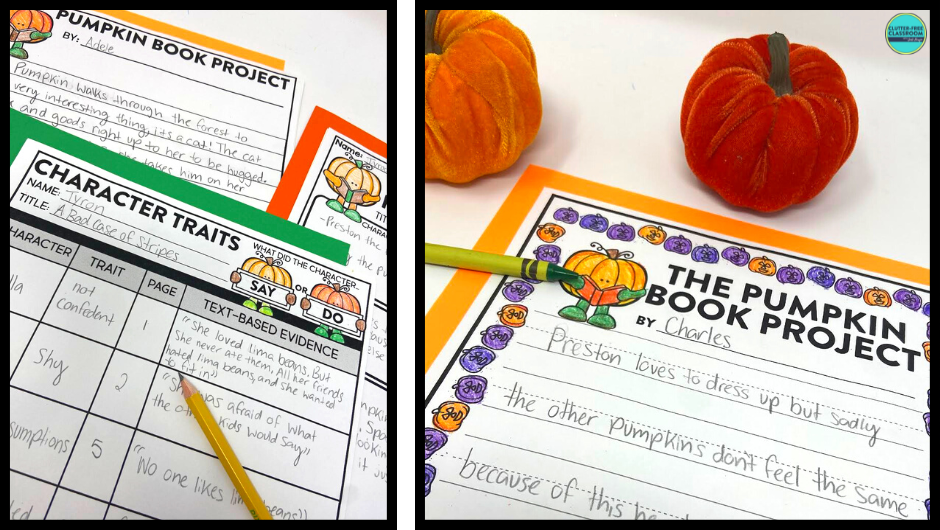 pumpkin book report project template