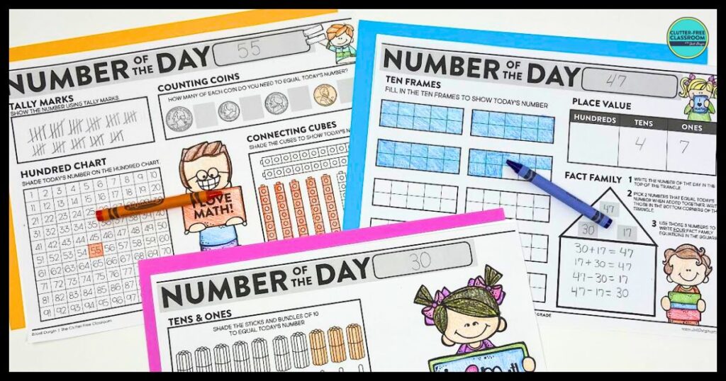 1st Grade Number of the Day activities