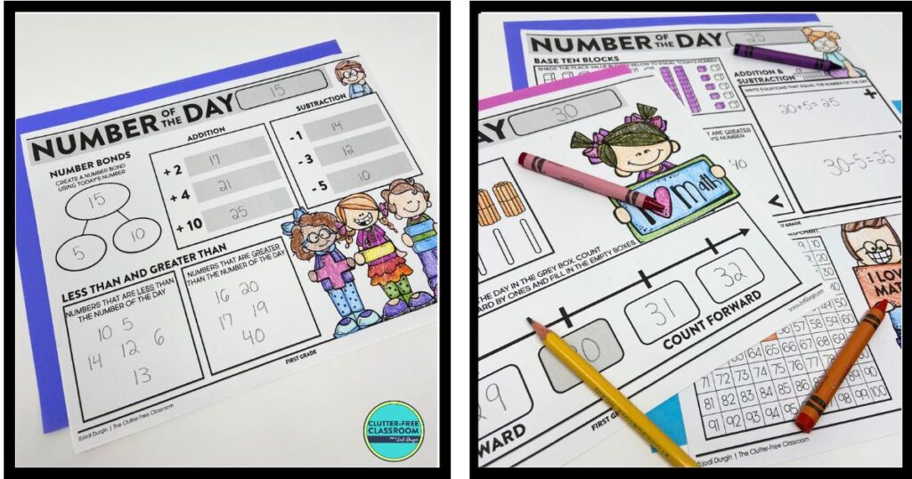 1st Grade Number of the Day activities