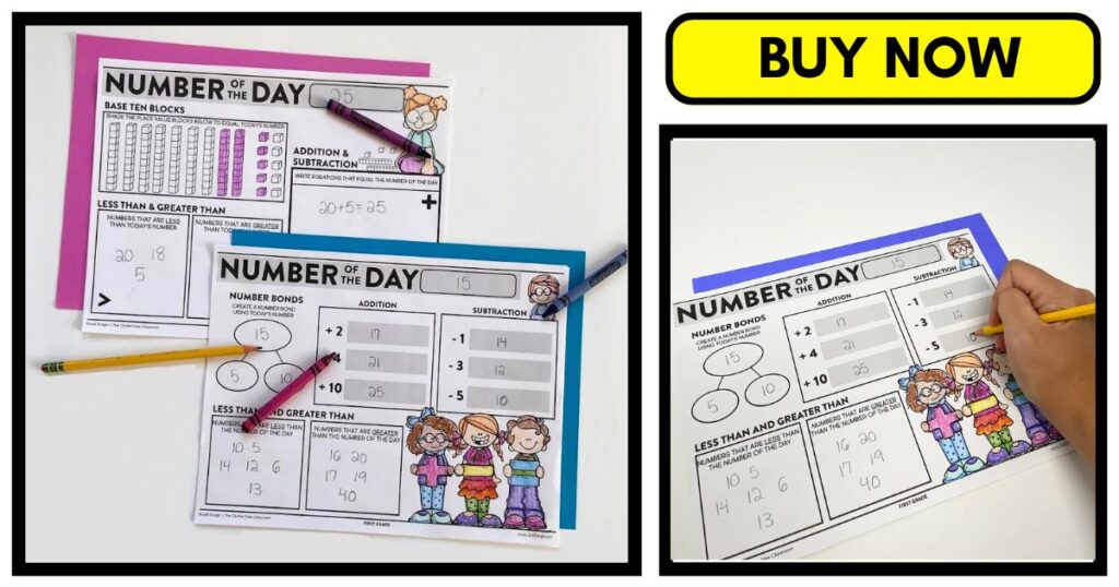 1st Grade Number of the Day activities