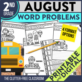 2nd Grade August Math Word Problems
