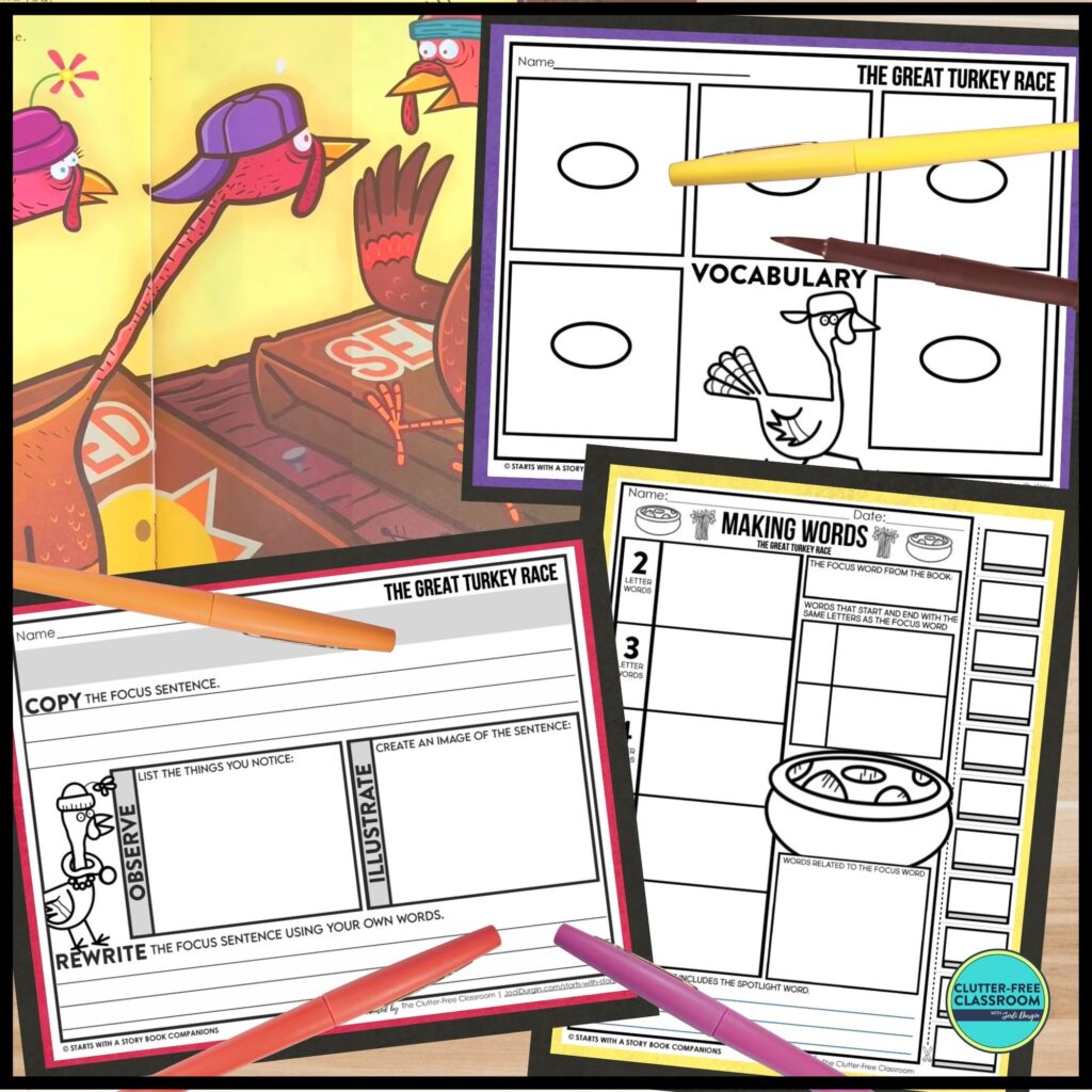 THE GREAT TURKEY RACE vocabulary writing prompts the great turkey race activities and lesson plans for 2025