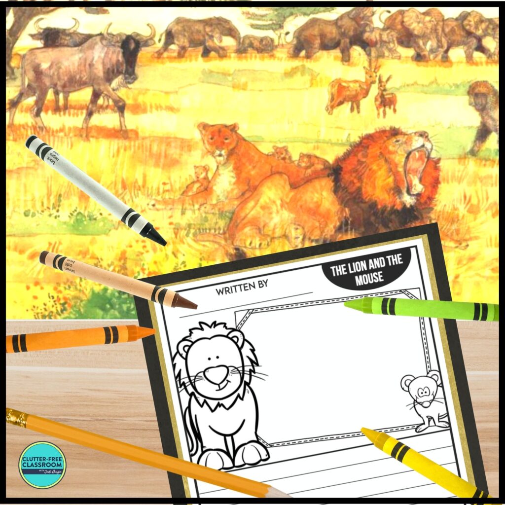 The Lion and The Mouse book and writing activity
