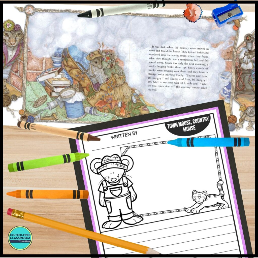 Town Mouse Country Mouse book and writing activity